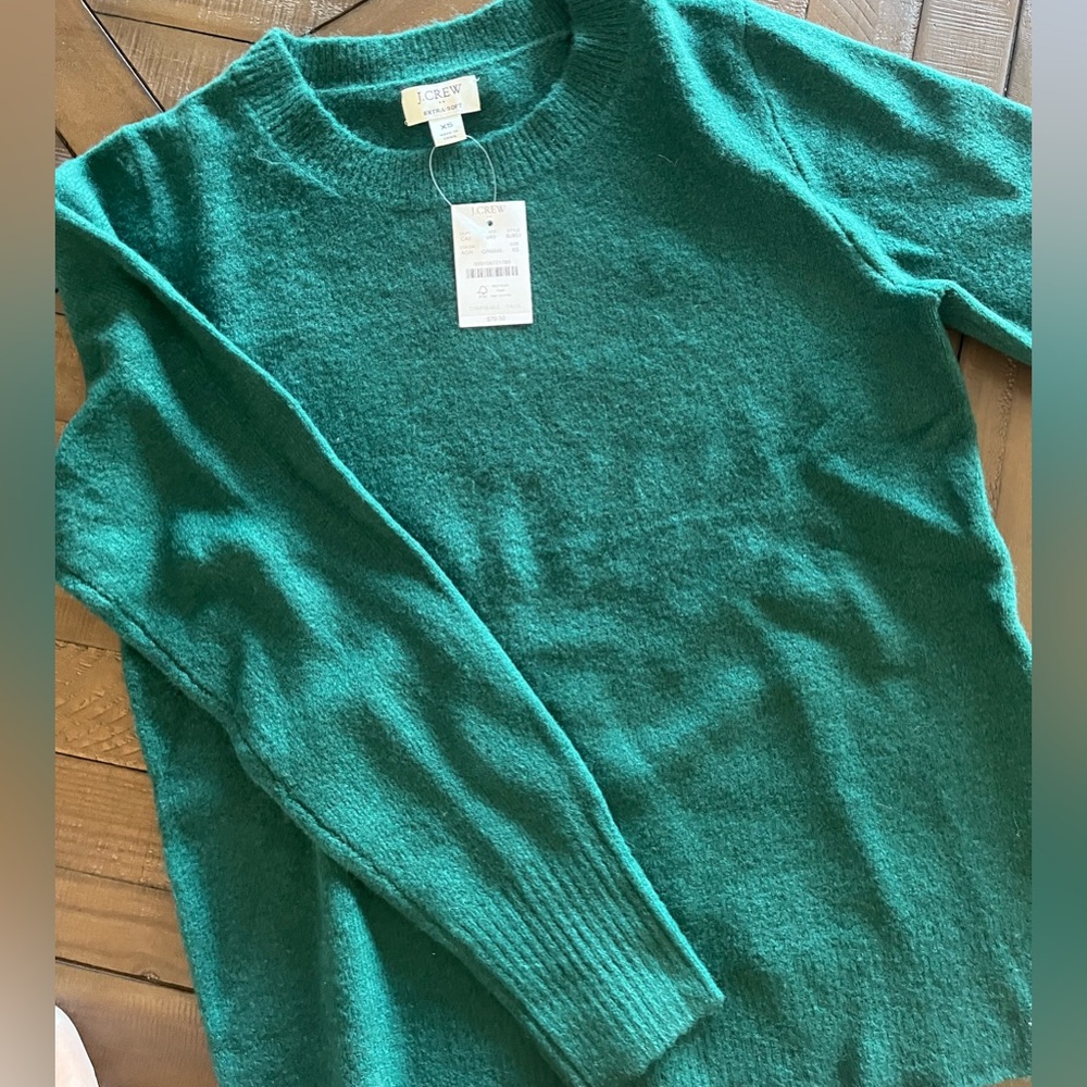 J. Crew Extra Soft Crewneck Sweater in Forrest Green